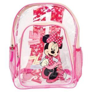 Disney Minnie Mouse Transparent 16" Backpack, Pink, Large, Backpack